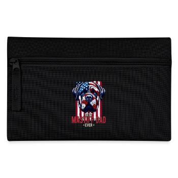 Mastiff Dad Patriotic USA Flag Design - Pencil Case - black - Front
