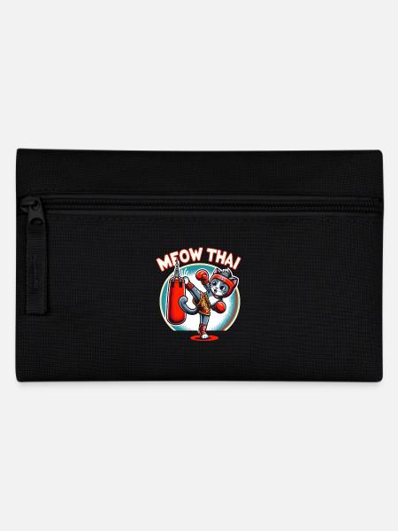 Muay Thai Kampfkunst Katze Miau Thai Thai Boxen - Federtasche - Schwarz