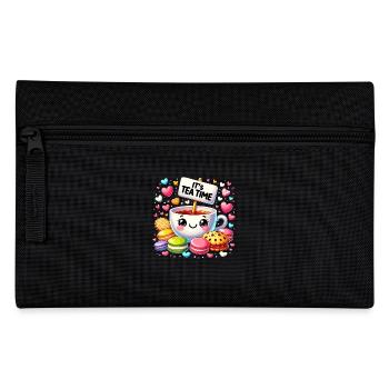 Kawaii Tee Niedlicher Teeliebhaber Kekskuchen Teezeit - Federtasche - Schwarz - Vorne