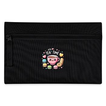 Kawaii Tee Niedlicher Teeliebhaber Kekskuchen Teezeit - Federtasche - Schwarz - Vorne