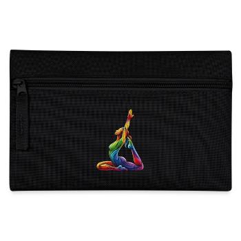 Yoga Regenbogen - Federtasche - Schwarz - Vorne
