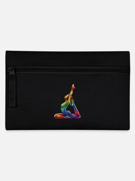 Yoga Regenbogen - Federtasche - Schwarz