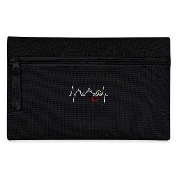 Helsinki Skyline Heartbeat Finnish Love Finland - Pencil Case - black - Front