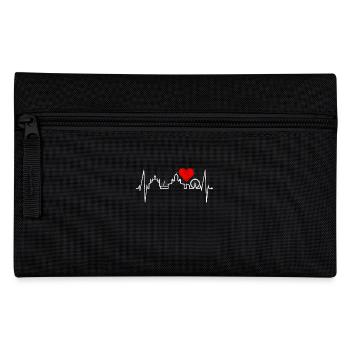 Helsinki Skyline Heartbeat Finnish Love Finland - Pencil Case - black - Front