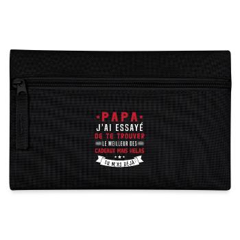 Papa J'ai Essayé De Te Trouver Le Meilleur Cadeau - Trousse - noir - Devant