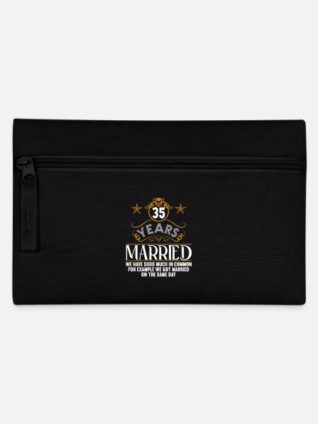 Wir haben viel gemeinsam 35.Hochzeitstag - Federtasche - Schwarz