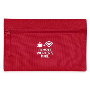 Coffee and Wifi Remote Workers Fuel - Pencil Case - red - Front