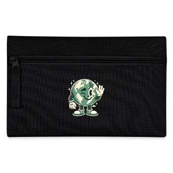 Earth Maskottchen 50er Jahre Retro-Stil - Federtasche - Schwarz - Vorne