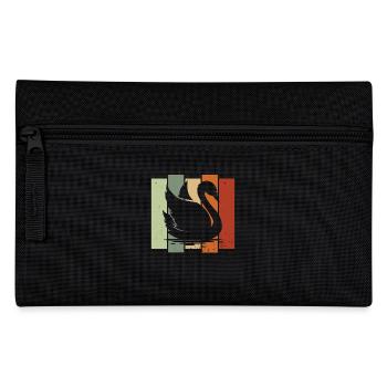 Schwan Retro Vogelbeobachtung Vogelbeobachter - Federtasche - Schwarz - Vorne