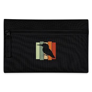 Kingfisher Retro Vogelbeobachtung Vogelbeobachter - Federtasche - Schwarz - Vorne