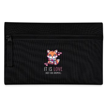Kawaii Fuchs mit Schal Kunst - Es ist Liebe nicht an - Federtasche - Schwarz - Vorne