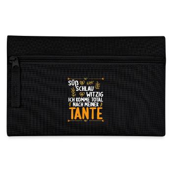 Ich komme total nach meiner Tante Nichte Neffe - Federtasche - Schwarz - Vorne