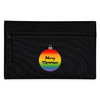 LGBTQI Merry Christmas Rainbow Christmas Ball - Pencil Case - black - Front