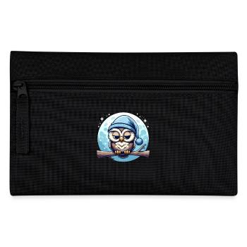 Eule Schlummertrunk Schlafeule Mond - Federtasche - Schwarz - Vorne
