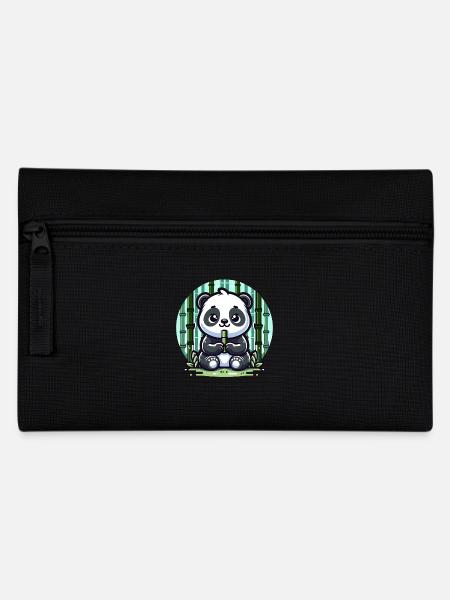 Panda Bambus - Federtasche - Schwarz