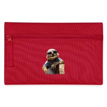 Faultier Morgenmuffel Faulenzer Süße Faultiere - Federtasche - Rot - Vorne