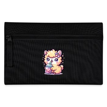 Lama kawaii sirote du thé à bulles Lama mignon thé Boba - Trousse - noir - Devant