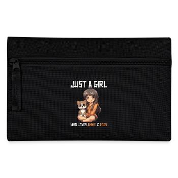 Kawaii Girl Anime Manga Fille et Chien - Trousse - noir - Devant