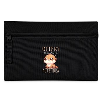 Adorable Otter Illustration for Animal Enthusiasts - Pencil Case - black - Front