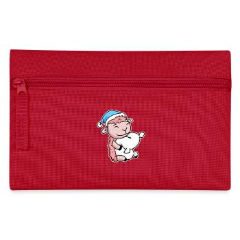 Mouton avec oreiller et bonnet somnolent - Trousse - rouge - Devant