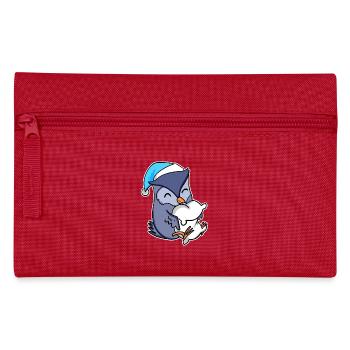 Hibou avec oreiller et bonnet somnolent - Trousse - rouge - Devant