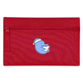 Dauphin avec oreiller et bonnet de nuit - Trousse - rouge - Devant