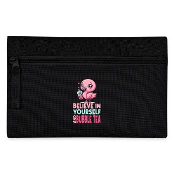 Kawaii Flamingo Bubble Tea Glauben Sie an sich selbst - Federtasche - Schwarz - Vorne