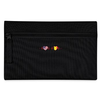 USA Belgium Heartbeat American Belgian - Pencil Case - black - Front