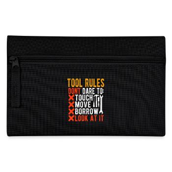 Tool Rules Carpenter Woodworking Craftsman - Pencil Case - black - Front