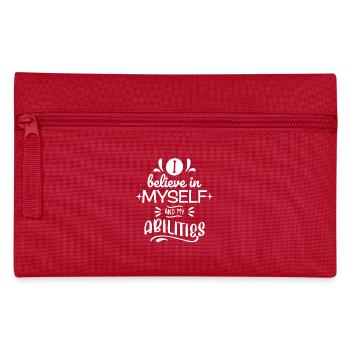 Conception de citations inspirantes - Je crois en moi-même - Trousse - rouge - Devant