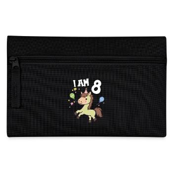 I'm 8 years old Horses Horse 8th birthday - Pencil Case - black - Front