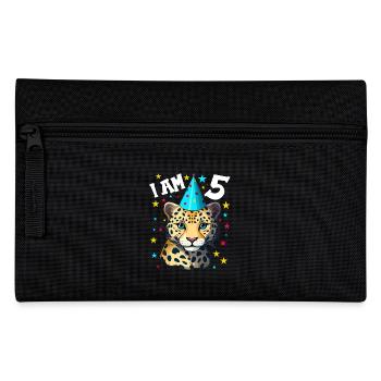 J’ai 5 ans Léopard Léopard 5e anniversaire - Trousse - noir - Devant