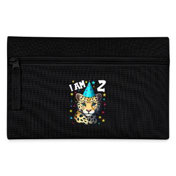 2nd Birthday I'm 2 Years Old Leopard Leopard - Pencil Case - black - Front