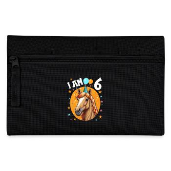 J’ai 6 ans Chevaux Cheval 6e anniversaire - Trousse - noir - Devant
