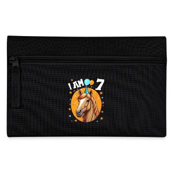 J’ai 7 ans Chevaux Cheval 7e anniversaire - Trousse - noir - Devant
