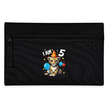 J’ai 5 ans Léopard Léopard 5e anniversaire - Trousse - noir - Devant