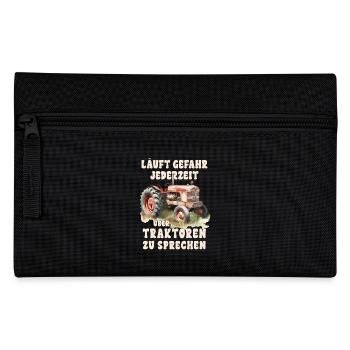 Traktor Geschenk Landwirt Alte Traktoren Schlepper - Federtasche - Schwarz - Vorne
