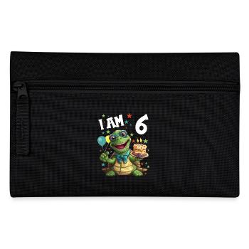 Je suis 6 tortues Tortue 6e anniversaire - Trousse - noir - Devant