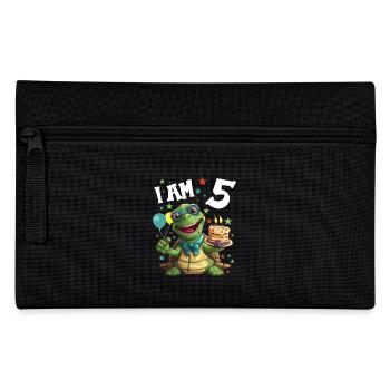 Je suis 5 Tortues Tortue 5e anniversaire - Trousse - noir - Devant