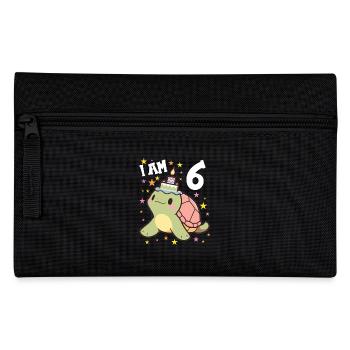 Je suis 6 tortues Tortue 6e anniversaire - Trousse - noir - Devant