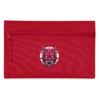 Japonais Hannya démon samouraï guerrier Oni masque - Trousse - rouge - Devant