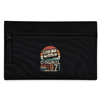 1971 Birthday Born in 1971 vintage Retro. Editio - Pencil Case - black - Front