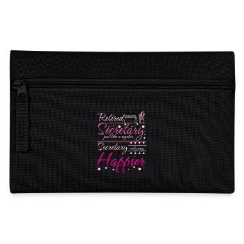 Retired happy School secretary - Pencil Case - black - Front