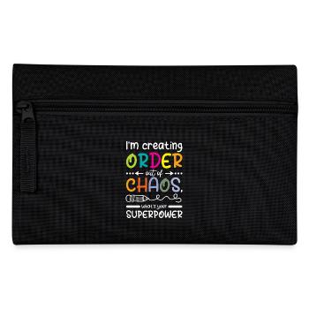 School secretary order out of chaos superpower - Pencil Case - black - Front