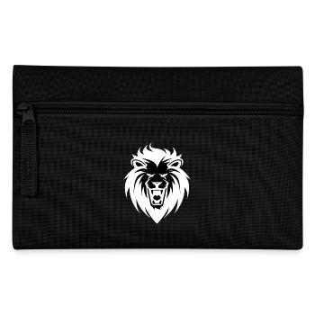 Roaring Lion Head Tattoo Style Elegant Mane - Pencil Case - black - Front