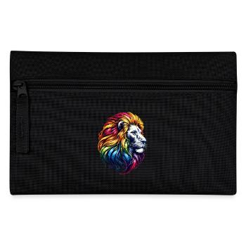 Löwe Tierkreiszeichen Lebendiges Regenbogen-Tiersymbol - Federtasche - Schwarz - Vorne