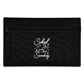 Drawn School Secretary Front Office Girl - Pencil Case - black - Front