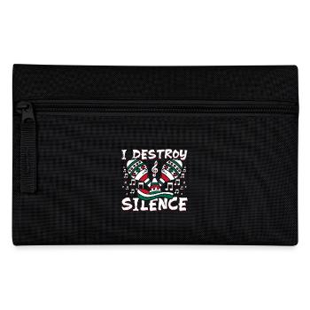 Maracas player I destroy silence - Pencil Case - black - Front