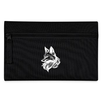 Eleganter schlauer Fuchs in Tattoo Tinte - Federtasche - Schwarz - Vorne