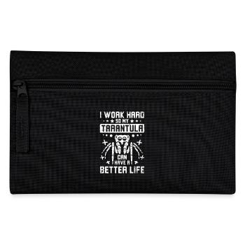 I work hard so my tarantula can have a better life - Pencil Case - black - Front